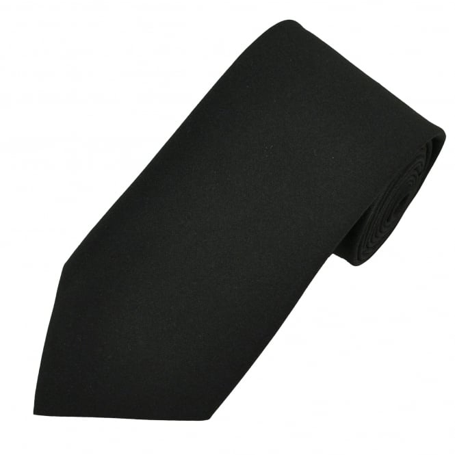 Plain Black Solid Colour Men's Tie