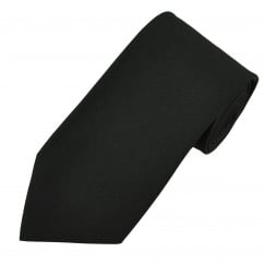 Plain Black Solid Colour Men's Tie