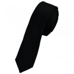 Plain Black Super Skinny Tie