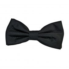Plain Black Textured Men's Bow Tie