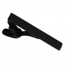 Plain Black Tie Clip