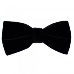Plain Black Velvet Bow Tie