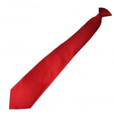 Plain Blood Red Clip On Tie