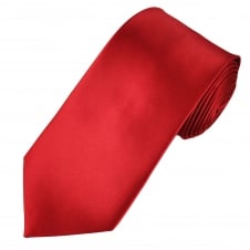 Plain Blood Red Satin Tie