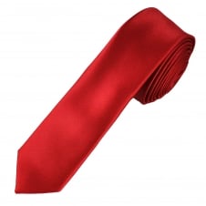 Plain Blood Red Super Skinny Tie