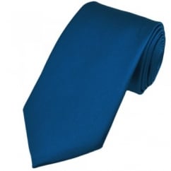 Plain Blue Silk Tie