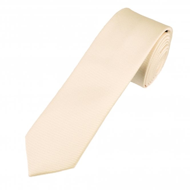 Plain Blush Ivory Ribbed Boys Tie