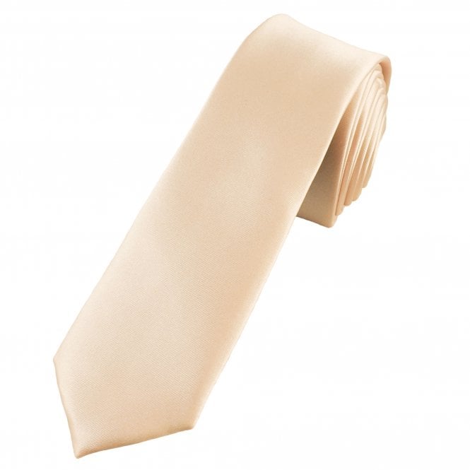 Plain Blush Ivory Skinny Tie