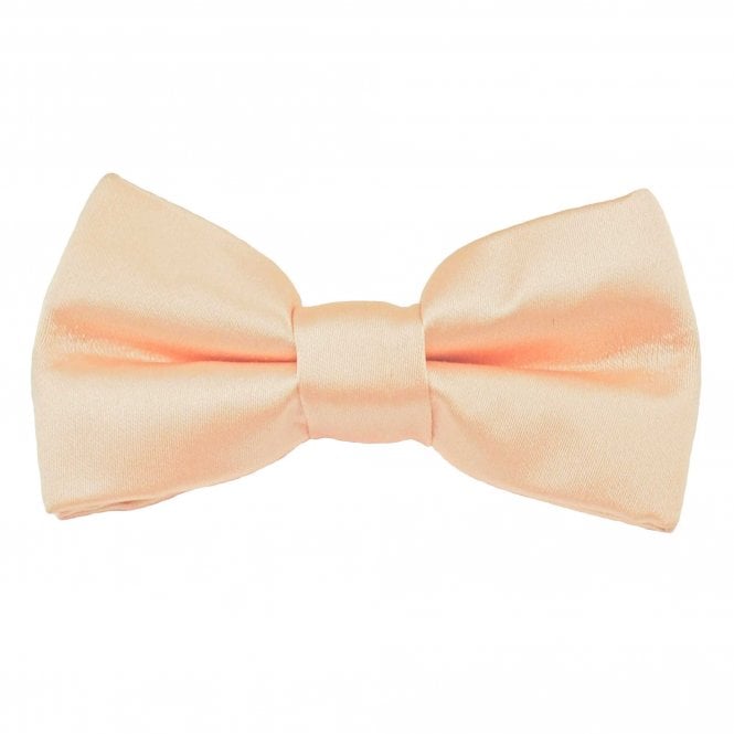 Plain Blush Peach Boys Bow Tie