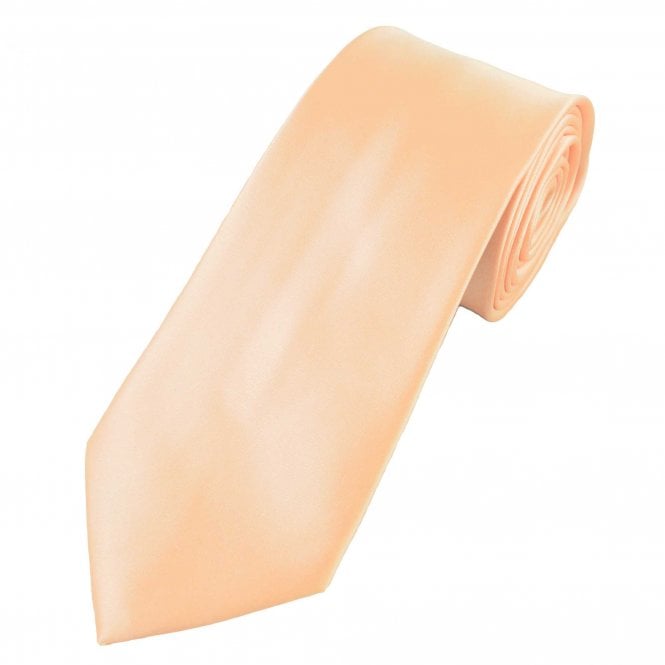 Plain Blush Peach Men's Extra Long Tie