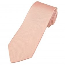 Plain Blush Pink Ribbed Men's Silk Tie