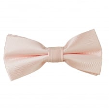 Plain Blush Ribbed Boys Bow Tie
