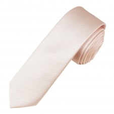 Plain Blush Ribbed Boys Tie