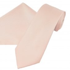 Plain Blush Textured Men's Tie & Pocket Square Handkerchief Set