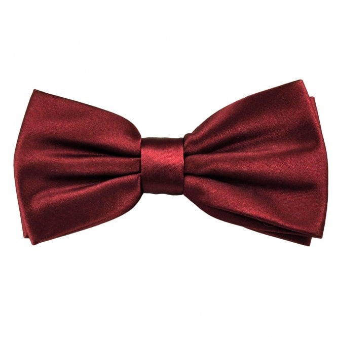 Plain Bordeaux Wine Red Men's Bow Tie