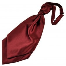 Plain Bordeaux Wine Red Scrunchie Wedding Cravat