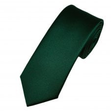 Plain Bottle Green 6cm Skinny Tie