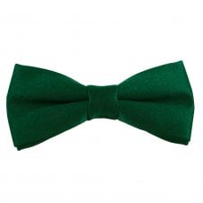 Plain Bottle Green Boys Bow Tie