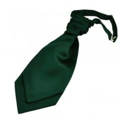 Plain Bottle Green Boys Scrunchie Wedding Cravat