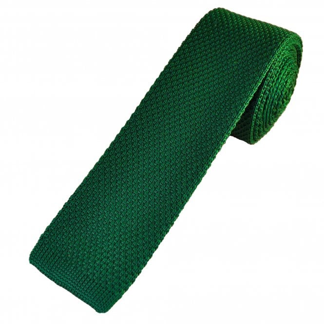 Plain Bottle Green Men's Knitted Tie