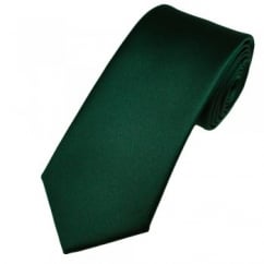 Plain Bottle Green Men's Satin Tie