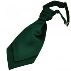 Plain Bottle Green Men's Scrunchie Ruche Wedding Cravat