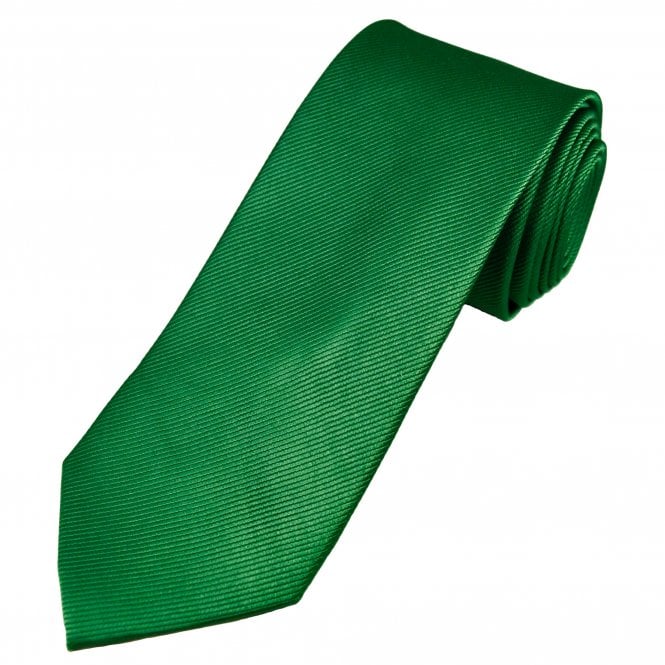 Plain Bottle Green Men's Silk Tie