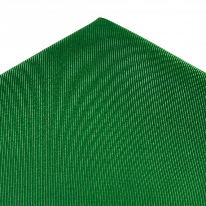 Plain Bottle Green Silk Pocket Square Handkerchief