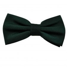 Plain Bottle Green Textured Men's Bow Tie