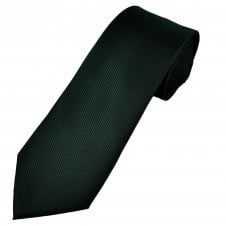 Plain Bottle Green Textured Men's Tie