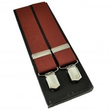 Plain Brick Red Men's Trouser Braces