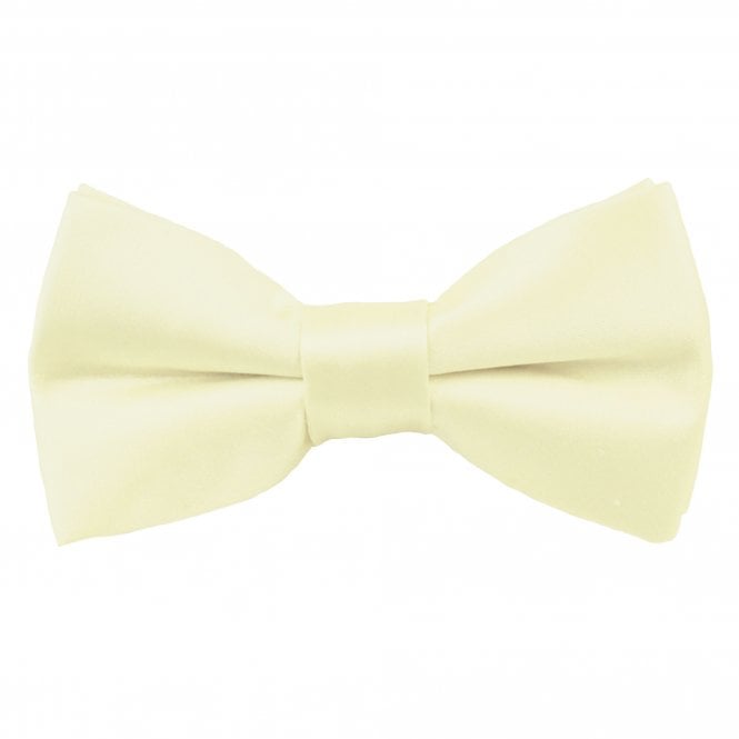 Plain Bright Cream Boys Bow Tie