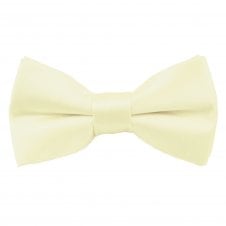 Plain Bright Cream Boys Bow Tie