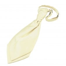 Plain Bright Cream Boys Scrunchie Ruche Wedding Cravat