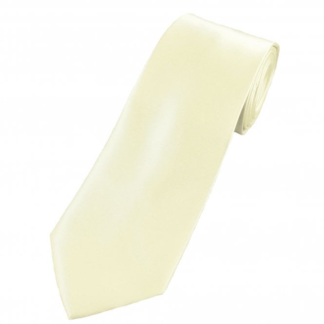 Plain Bright Cream Men's Satin Tie