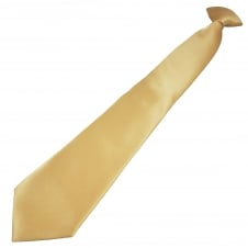 Plain Bright Gold Clip-On Tie