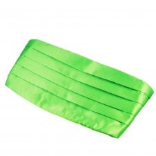 Plain Bright Green Satin Cummerbund