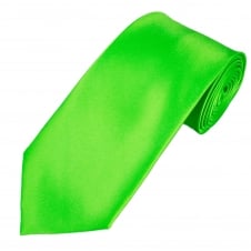Plain Bright Green Satin Tie