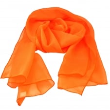 Plain Bright Orange Chiffon Scarf