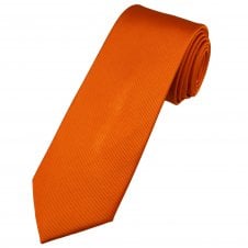 Plain Bright Orange Men's Silk Tie by Tresanti