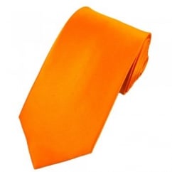 Plain Bright Orange Satin Tie