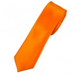 Plain Bright Orange Skinny Tie
