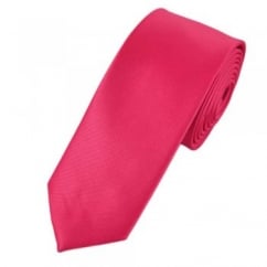 Plain Bright Pink Boys Skinny Tie