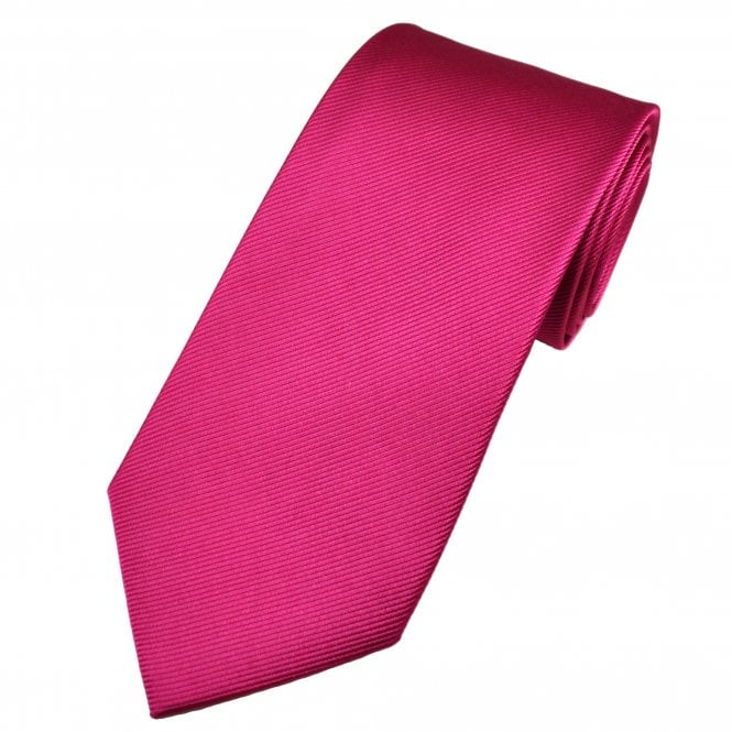 Plain Bright Pink Men's Silk Tie