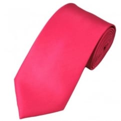 Plain Bright Pink Satin Tie