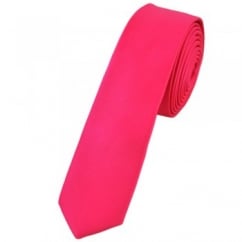 Plain Bright Pink Super Skinny Tie
