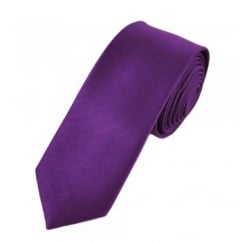 Plain Bright Purple Boys Skinny Tie