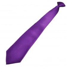  Plain Bright Purple Extra Long Clip-On Tie