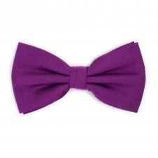 Plain Bright Purple Men's Silk Bow Tie by Tresanti