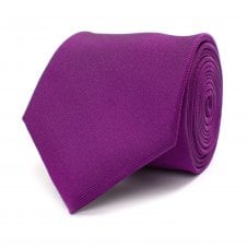 Plain Bright Purple Men's Silk Tie by Tresanti